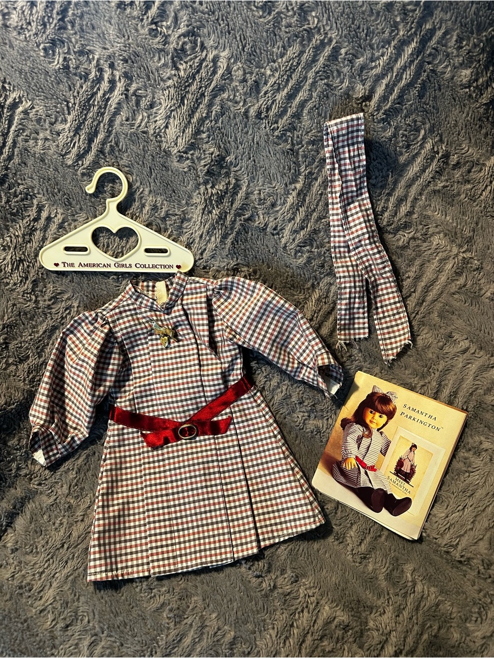 Vintage American Girl Meet Samantha Dress, Ribbon, Hanger, Booklet